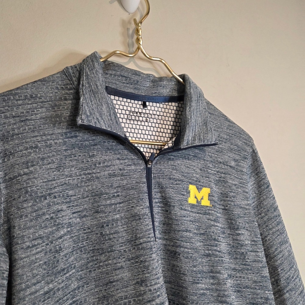 Nike Michigan Wolverines NCAA Golf Quarter Zip Pullover Womens XL Blue Dri-FIT